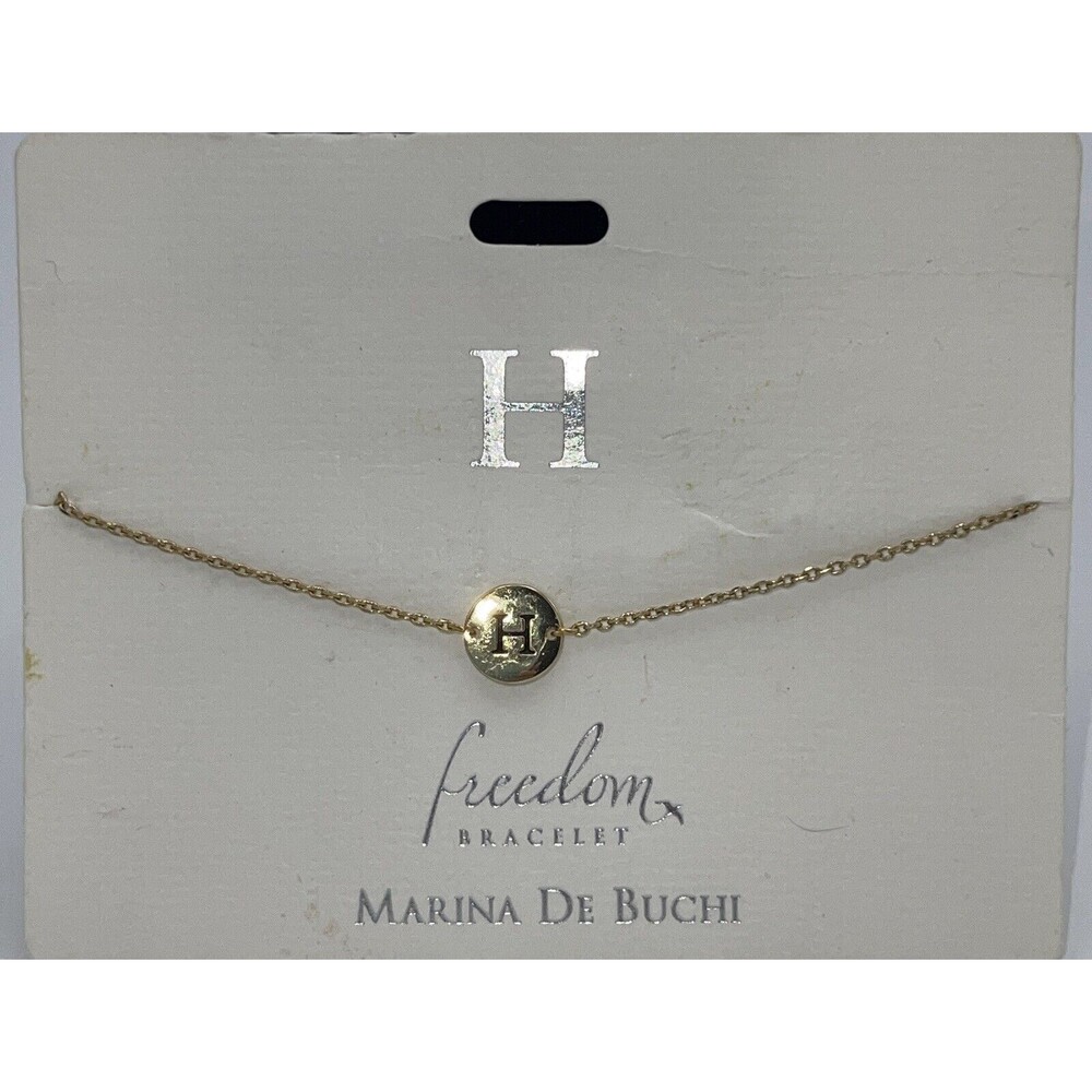 Marina De Buchi Gold Tone Initial ￼Letter H Freedom Bracelet New